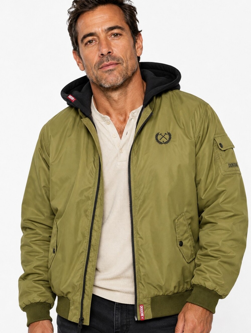 DIXXON The Mayday Bomber Jacket XL Olive Green Hooded Quilted Lined